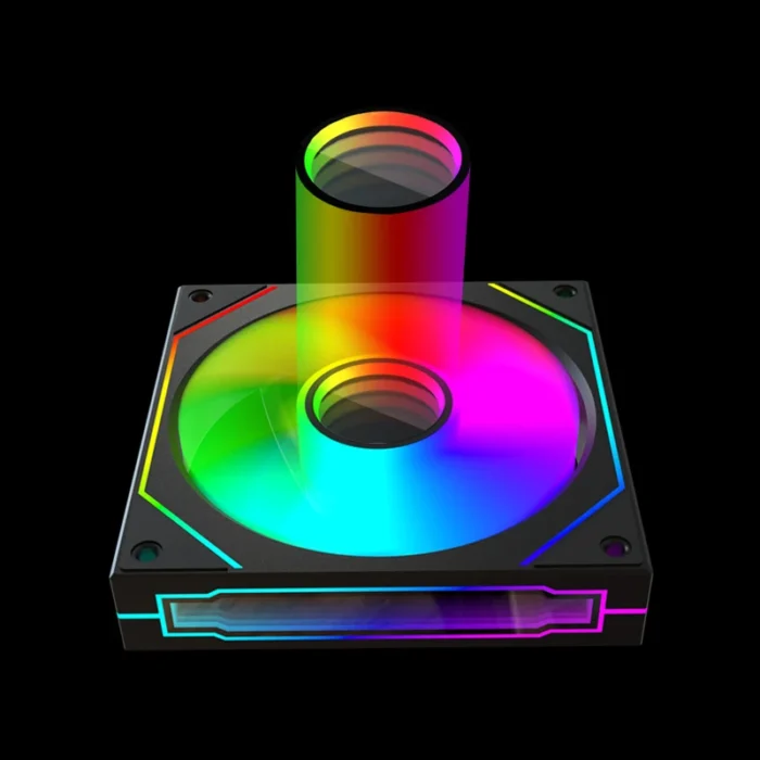 ZEZZIO PRISM 6 PRO 120mm ARGB Case Fan PWM Temperature Control 5V 3PIN 3-sided Infinity Mirror Quiet Computer Cooling Fan - Image 6