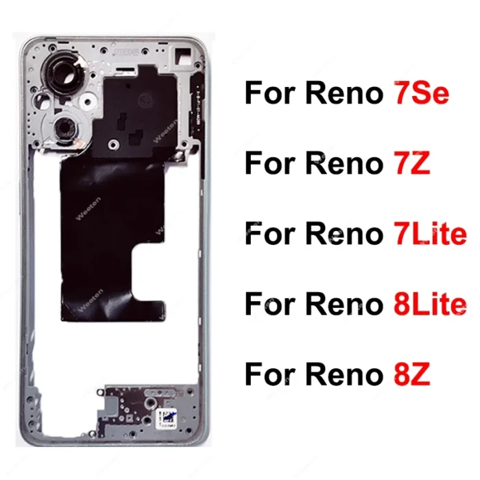 For Oppo Reno 7 8 Lite Reno 7Se 7Z 8Z 5G Middle Housing Frame Middle Holder Cover Case with Side Keys Replacement - Image 1