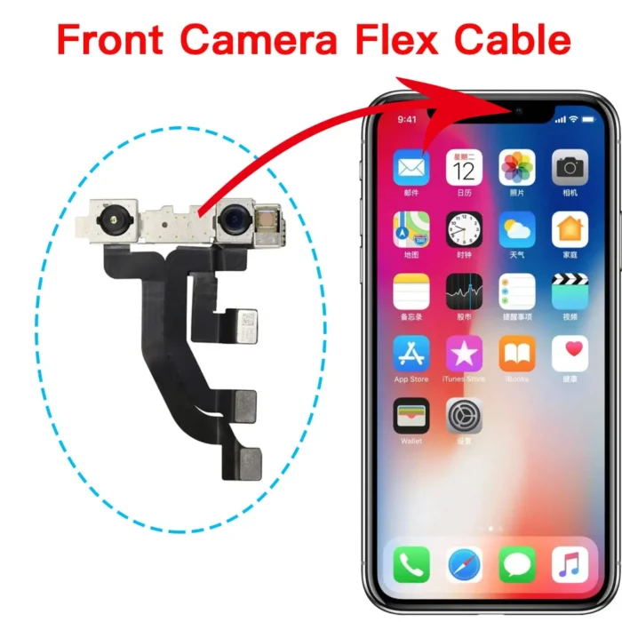 Front Facing Camera With Proximity Sensor Flex Cable Connector Module Replacement For iPhone X XR XS Max NO Face ID - Image 1