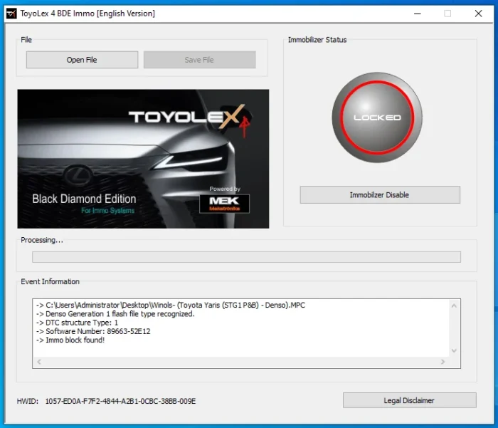 Unlimited Toyolex4 Toyolex 4 BDE IMMO OFF Software for Toyota Lexus and Hino N04 ECU SUPPORTS GENERATION 1/2 AND 3 FILES - Image 3