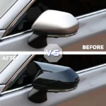 For Toyota Camry 2018-2023 Car Rearview Side Mirror Cover Wing Cap Exterior Door Rear View Case Trim Carbon Fiber Look Black - Image 2