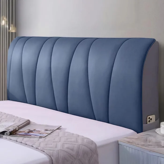 Thicken Velvet Plush Quilted Bed Head Cover Luxury Solid Color Queen Size Bed Back Cover Flannel All-inclusive Headboard Cover - Image 1