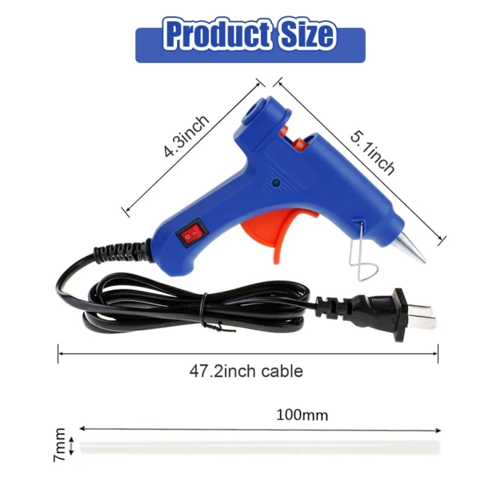 20W Hot Silicone Gun Melt Glue With 7mm Glue Sticks Mini Industrial Guns Household Heat Temperature Thermo for DIY Crafts Arts - Image 5