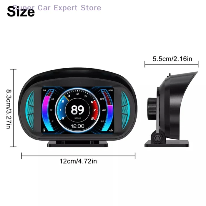 P2 Car Digital Speedometer OBD2 GPS HUD Gauge Auto Display Alarm Water Oil Temperature Turbine Pressure On-board Computer - Image 2