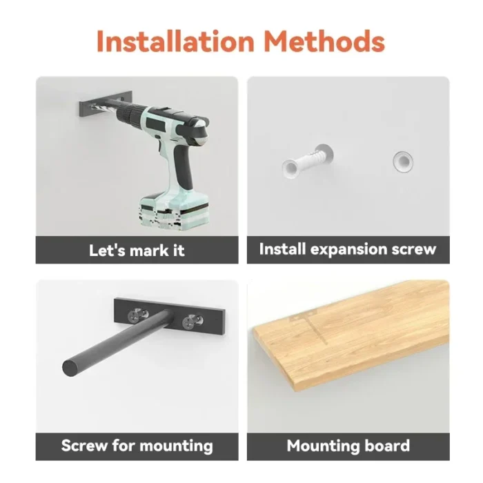 Invisible Floating Shelf Metal Brackets Heavy Duty Concealed Hidden Support Wall Mount Shelf Storage Shelf Furniture Hardware - Image 4