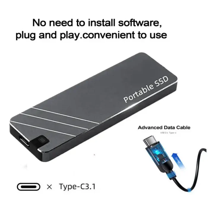 1TB High Speed External Hard Drive Portable SSD USB 3.1 Solid State Drive Mass Storage Device for PC, Desktop, Laptop, Phones - Image 1