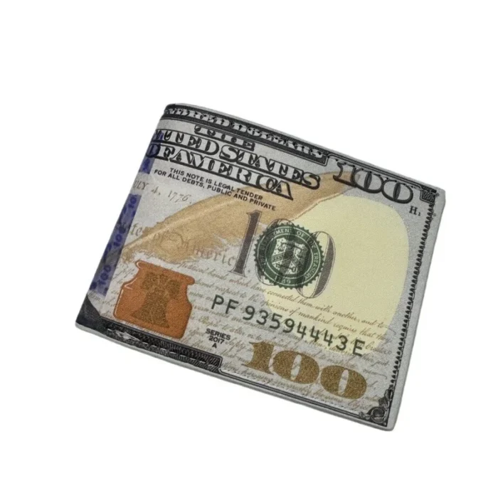 Men's Wallets with 100 US Dollar Pattern Male Leather Wallet with Card Holder Coin Pocket Purse Cartera Hombre - Image 5