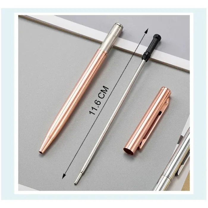 New Metal Ballpoint Pen Rose Gold Pen Custom Logo Advertising Ballpoint Pen Lettering Engraved Name School&office Supplies - Image 6