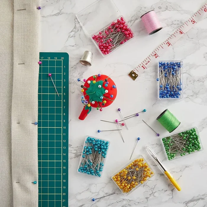 100Pcs/Box 38mm Sewing Pins Glass Ball Multicolor Head Pins Straight Quilting Heads Pins DIY Crafts Sewing Fabric - Image 3