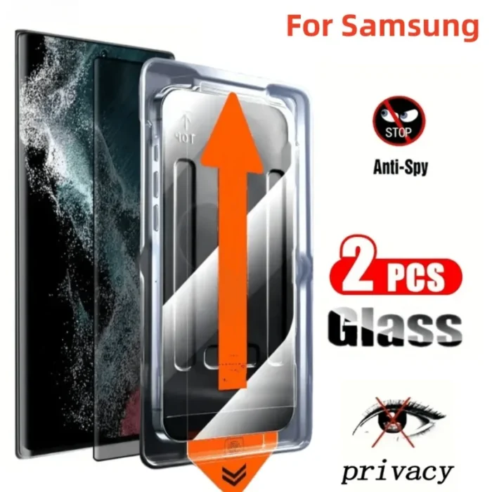 2Pack Privacy Tempered Glass Screen Protector for Samsung S22 S23 Plus Ultra S24 Ultra S24 S25 Plus S25 Ultra Dustproof Cover - Image 1