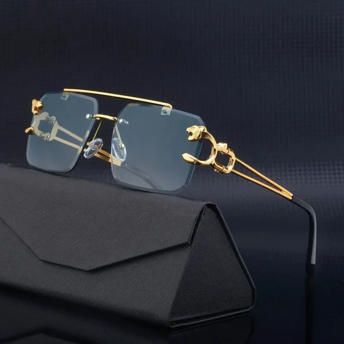 Luxury Square Sunglasses Man Woman Brand Designer Vintage Rimless Sun Glasses Male Female Fashion Retro Mirror Oculos De Sol - Image 1