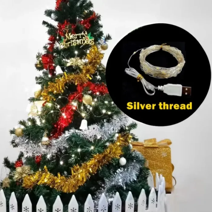 20M Waterproof USB LED Lights String Copper Silver Wire Garland Light Fairy Lights For Christmas Wedding Party Decoration Wreath - Image 6