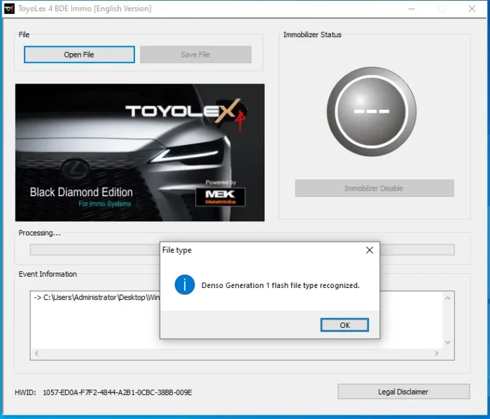 Unlimited Toyolex4 Toyolex 4 BDE IMMO OFF Software for Toyota Lexus and Hino N04 ECU SUPPORTS GENERATION 1/2 AND 3 FILES - Image 2