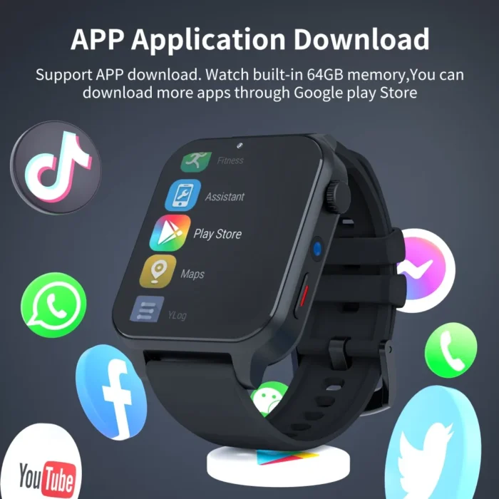 Smart Watch For Men Women Phone 4G+64G WiFi Camera 1.99 In 4G GPS Positioning Google Play SIM Card Sports Fitness - Image 2