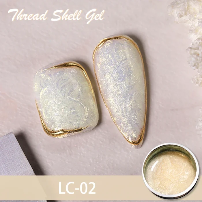 LILYCUTE 7ML 3D Auroral yellow Pearl Shell Thread Gel Nail Polish Shiny Glitter Semi Permanent Manicure For Soak Off UV LED Gel - Image 6