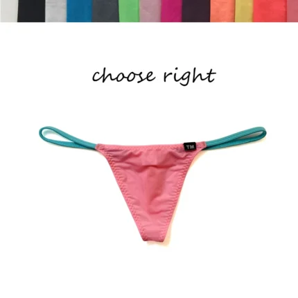 Translucent tight men's underwear men's color contrast thong sexy coquettish gas man pants T pants