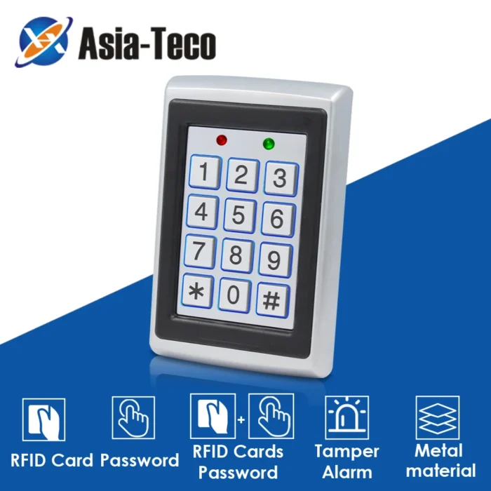 RFID Metal Access Control EM Card Reader Keypad W/ 2000 Users 125KHz Card Reader Keypad Key Fobs Door Access - Image 1