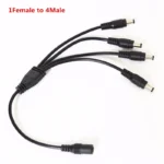 DC Power Jack 1 Female To 2/3/4 Male plug Splitter Adapter 5.5mm *2.1mm DC LED Connector Cable For CCTV Camera LED Strip Light - Image 3