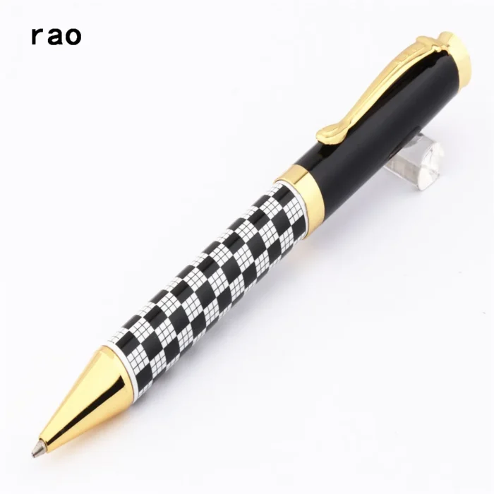 high quality White and black checkerboard Business office Ballpoint Pen - Image 1