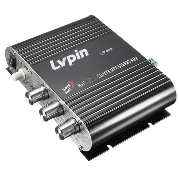 Car Channel power amplifier Lvpin838 Subwoofer 2.1 Channels Super Bass HiFi 12V CD MP3 MP4 Stereo Radio Amplifier for Auto - Image 4