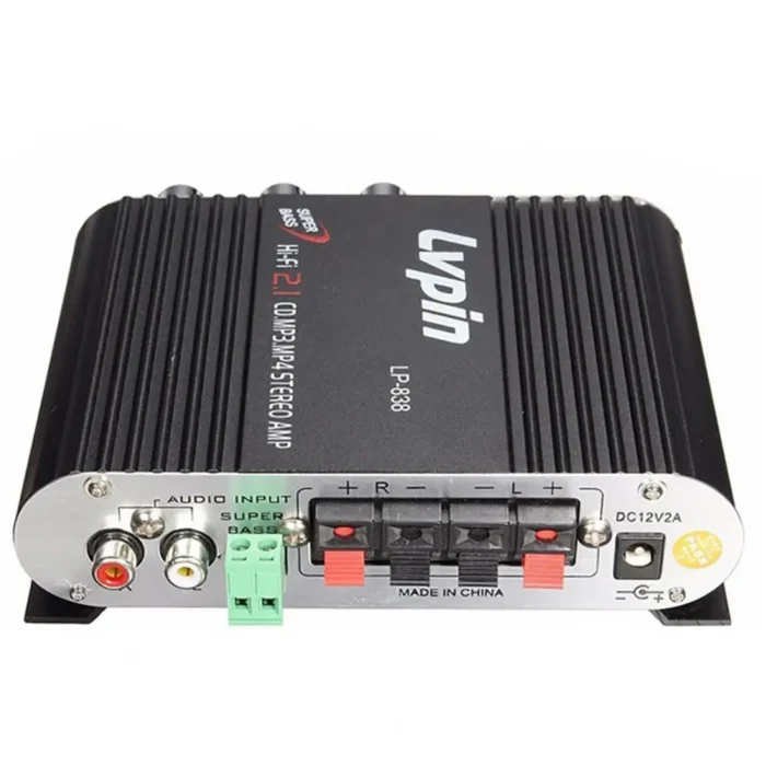 Car Channel power amplifier Lvpin838 Subwoofer 2.1 Channels Super Bass HiFi 12V CD MP3 MP4 Stereo Radio Amplifier for Auto - Image 1