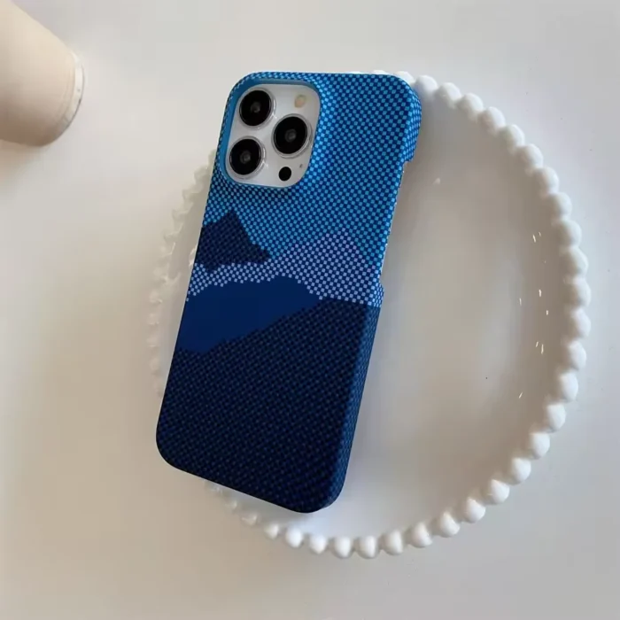 Business Carbon Fiber Pattern Case for iPhone 16 15 14 Plus 13 12 11 Pro Max Shockproof Hard Plastic Retro Frameless Armor Cover - Image 2