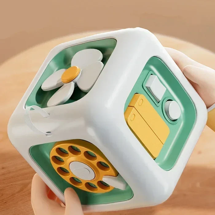 6 in 1 Montessori Educational Toys Sensory Busy Board Baby Practice Skills Drawer Cube Fidget Educational Toys for Girl Boy - Image 1