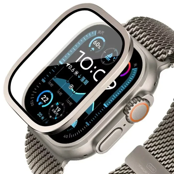 Tempered Glass for Apple Watch Ultra 49mm Titanium Metal Frame Anti-Scratch film for Series Ultra 2 Screen Protector Accessories - Image 1