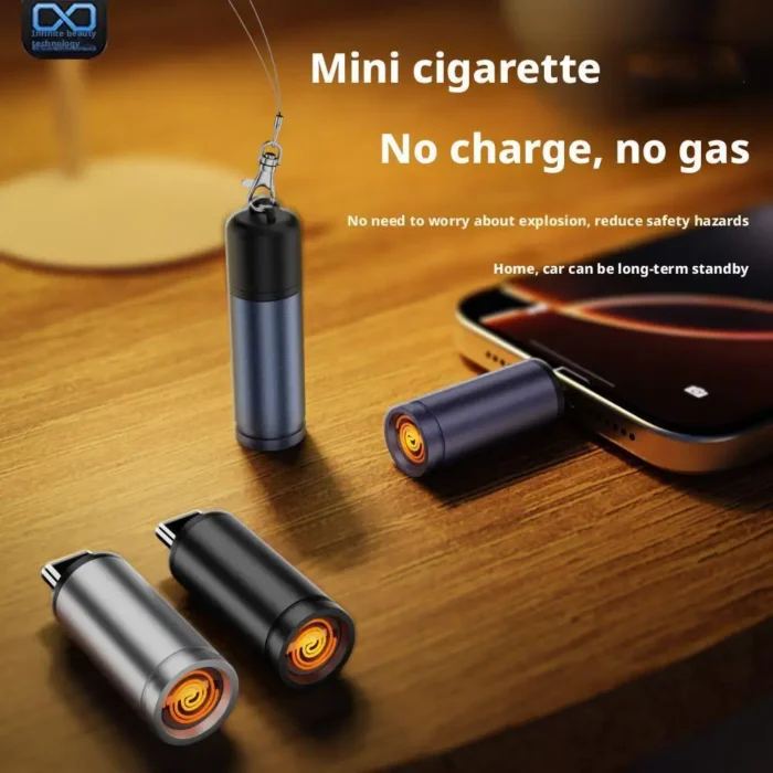 Mini Cigarette Lighter TypeC Plug-in Lighter Windproof Cigarette Without Cigarette Outdoor Lighter Ignition Charging Car Li M4T9 - Image 2