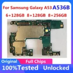 128GB 256GB Motherboard Unlocked Mainboard Unlocked For Samsung Galaxy A53 A536B Logic Board With Full Chips A536E
