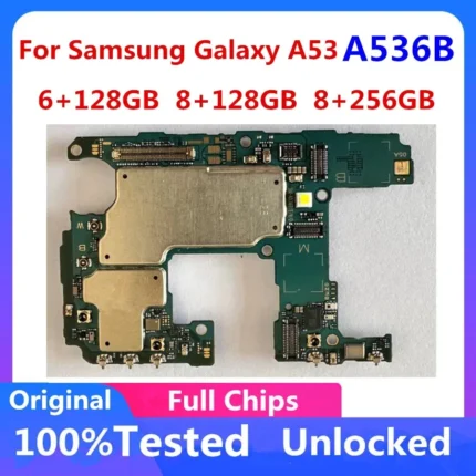 128GB 256GB Motherboard Unlocked Mainboard Unlocked For Samsung Galaxy A53 A536B Logic Board With Full Chips A536E