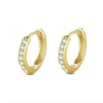 4PCS Stainless Steel Circle Huggie Hoop Earrings Set for Women Gold Color Unique Zircon Flower Stud Earring Piercing Jewelry - Image 4