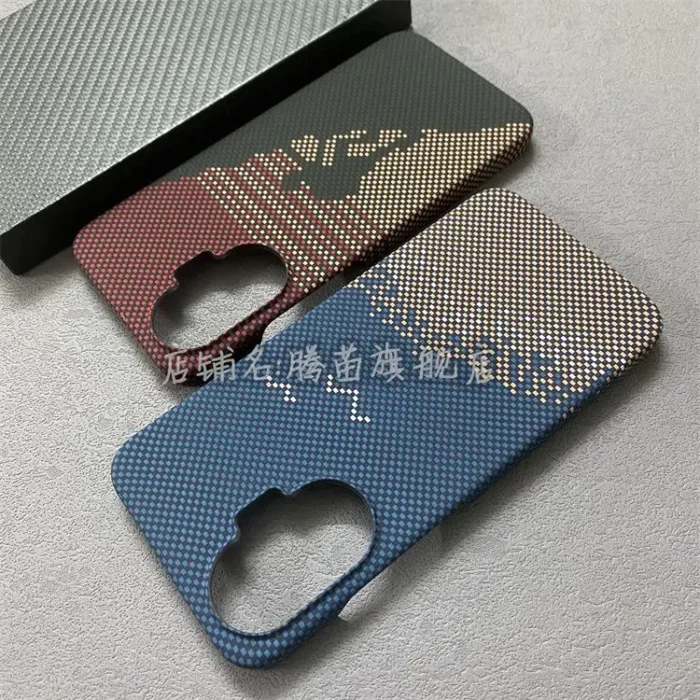 For MI POCO F7 Case Fashion Simple Gradient Carbon Fiber Texture PC Skin-friendly Anti-fall Cover For Redmi turbo4 Pro Funda - Image 4