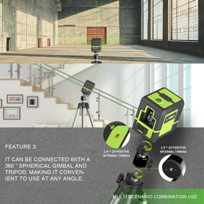 Lfine Laser Level 2 Lines Professional Level Laser Horizontal Vertical Nivel Laser automatic 360°Self-Leveling laser level Tools - Image 4