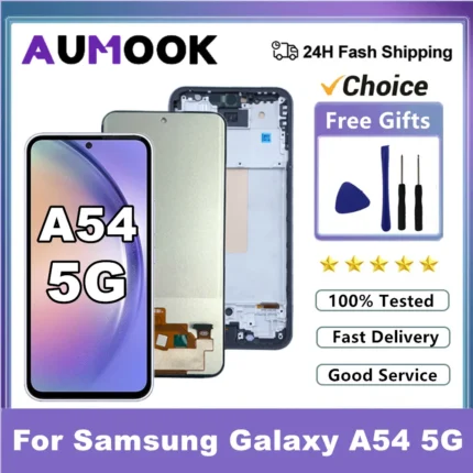 AMOLED Screen For Samsung Galaxy A54 5G LCD A546 Display Touch Screen Assembly For Samsung A54 A546V A546B A546U LCD With Frame