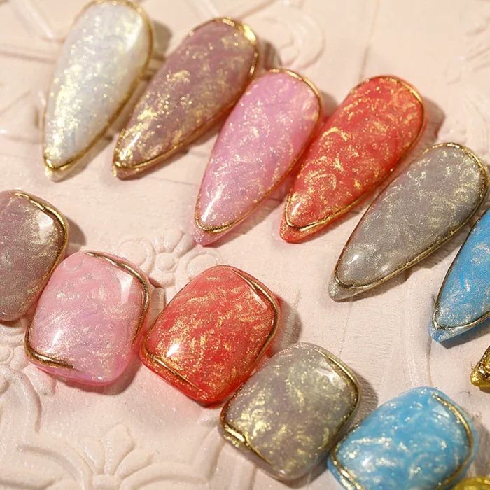 LILYCUTE 7ML 3D Auroral yellow Pearl Shell Thread Gel Nail Polish Shiny Glitter Semi Permanent Manicure For Soak Off UV LED Gel - Image 3