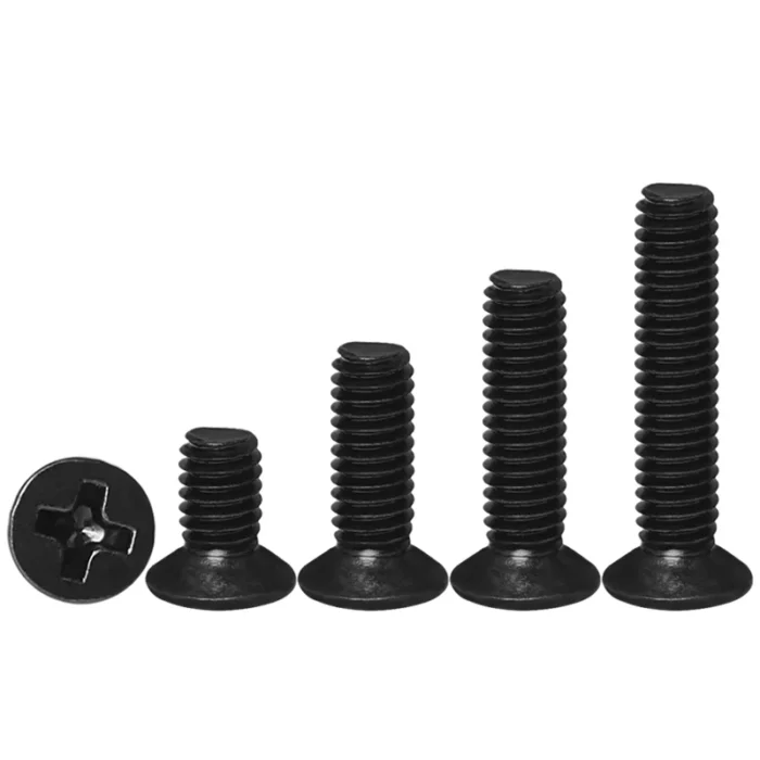 50/ 100pcs M1 M1.2 M1.4 M1.6 m1.7 M2 M2.5 Mini Small Black Steel Cross Phillips Flat Head Countersunk Head Screw - Image 4