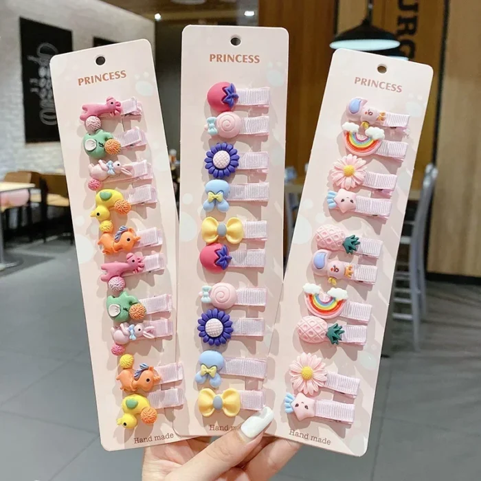 10 Pcs Children Cute Hairpins Fruit Hair Clips Set Baby Side Bangs Clip for Girls Headdress Kawaii Flower Baby Hair Accessories - Image 1