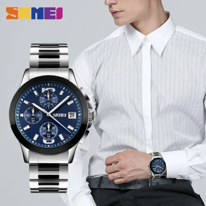 SKMEI 9126 Relogio Masculino Business Mens Watches Top Brand Luxury Watch Men 3Bar Waterproof Casual Quartz Wristwatches - Image 4