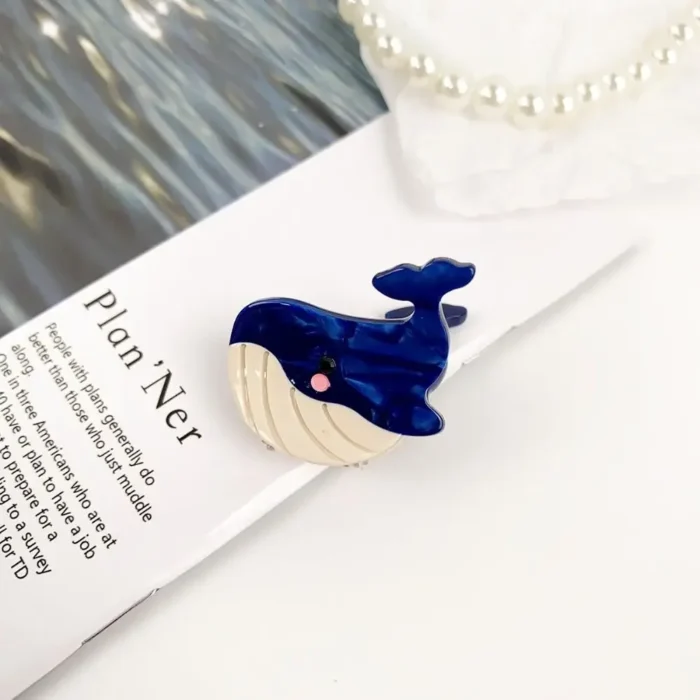 Lobster Cartoon Small Hair Claw Clip Whale Sea Horse Ocean Series Hairpin Hair Accessories Acetate Barrette Girls - Image 2
