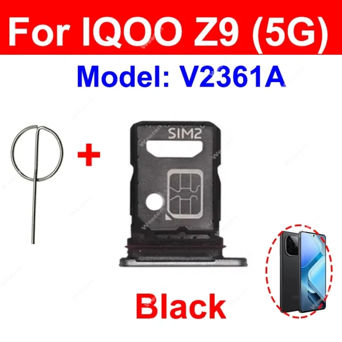 For Vivo IQOO Z9 Z9 Turbo Z9X 5G SIM Card Tray Holder Sim Card Slot Socket Replacement - Image 3