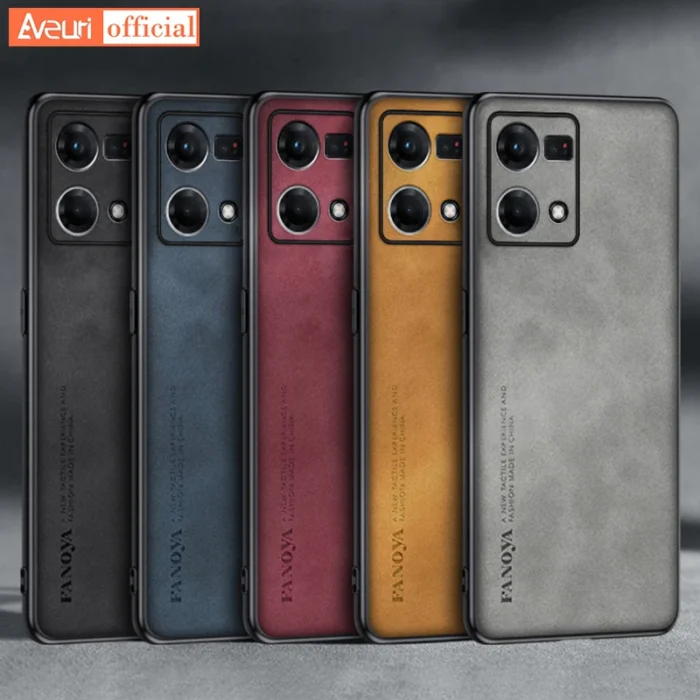 Luxury PU Leather Case For OPPO Reno 8 Pro Plus 7 4G 7 Lite 7Z 8Z 5G Cover Matte Silicone Protection Phone Case For OPPO F21 Pro - Image 1