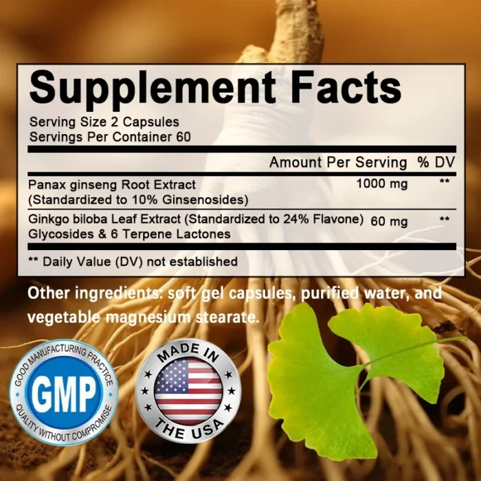 Taoters Korean Ginseng And Ginkgo Capsules Promote Strength Endurance Performance, High Performance And - Image 6