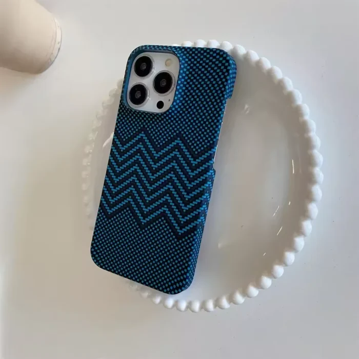 Business Carbon Fiber Pattern Case for iPhone 16 15 14 Plus 13 12 11 Pro Max Shockproof Hard Plastic Retro Frameless Armor Cover - Image 5