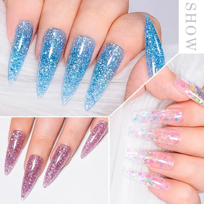 MEET ACROSS 20ml Extension Nail Gel Polish Glitter Vernis Semis Permanent UV Gel For Manicure Nail Art Prolong Construction Gel - Image 4