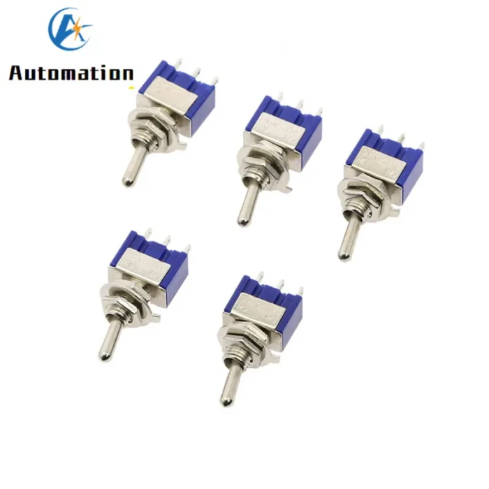 5Pcs Miniature Lever Toggle Switch Single Pole Double Throw ON-OFF-ON /ON-ON 120VAC 6A 1/4 Inch Mounting MTS-102 103 202 203 - Image 4