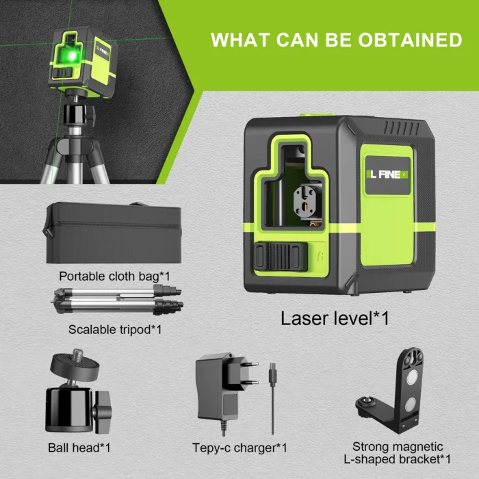 Lfine Laser Level 2 Lines Professional Level Laser Horizontal Vertical Nivel Laser automatic 360°Self-Leveling laser level Tools - Image 6