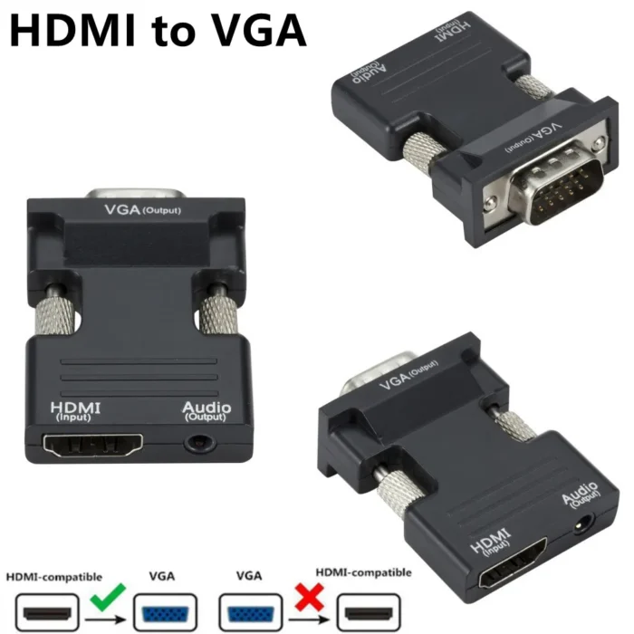 LccKaa VGA to HDMI-compatible Adapter Converter 1080P HDMI to VGA Adapter For PC Laptop to HDTV Projector Video Audio Converter - Image 5