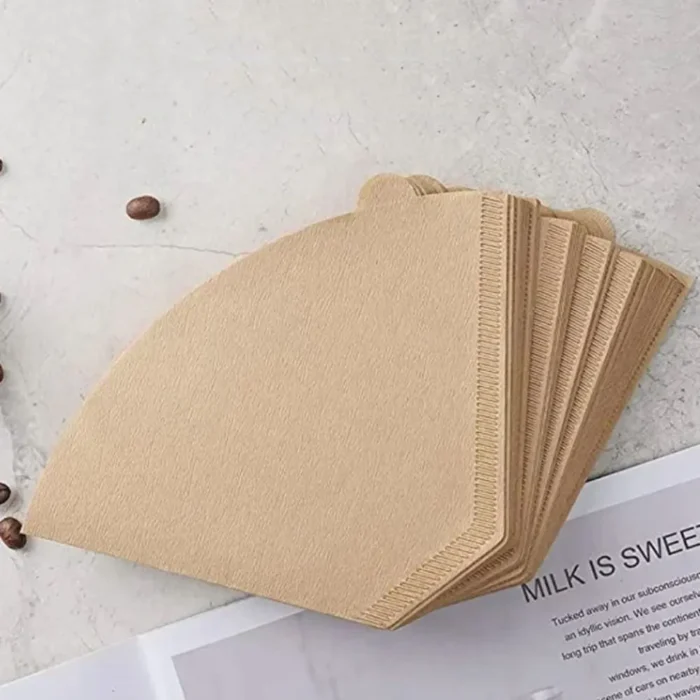 100 Pcs U Shaped Cone Coffee Filter Paper Disposable with Handle Coffee Maker Paper 1-6 Cups Unbleached Coffee Dripper Travel - Image 1