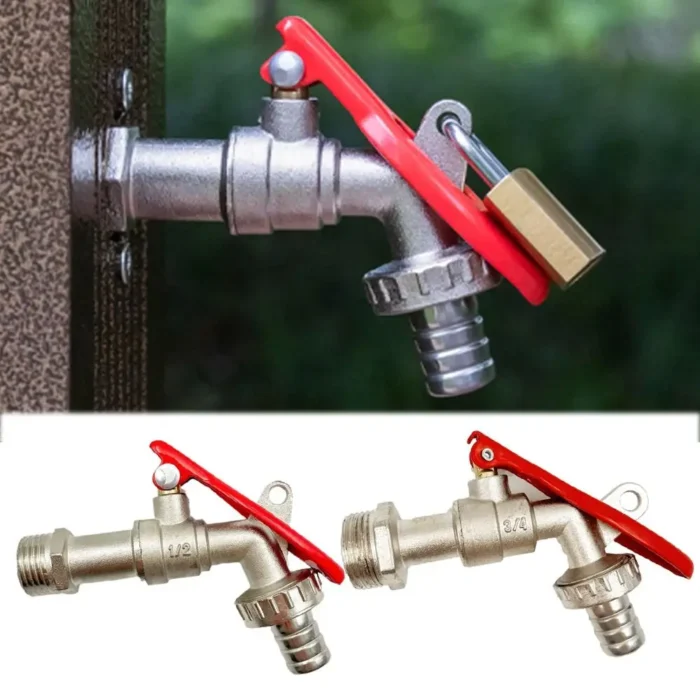 Durable With Lock Garden Hose Faucet 1/2 Inch 3/4 Inch Zinc Alloy Lockable Faucet Replacement Garden Tools Thread Water Tap - Image 3